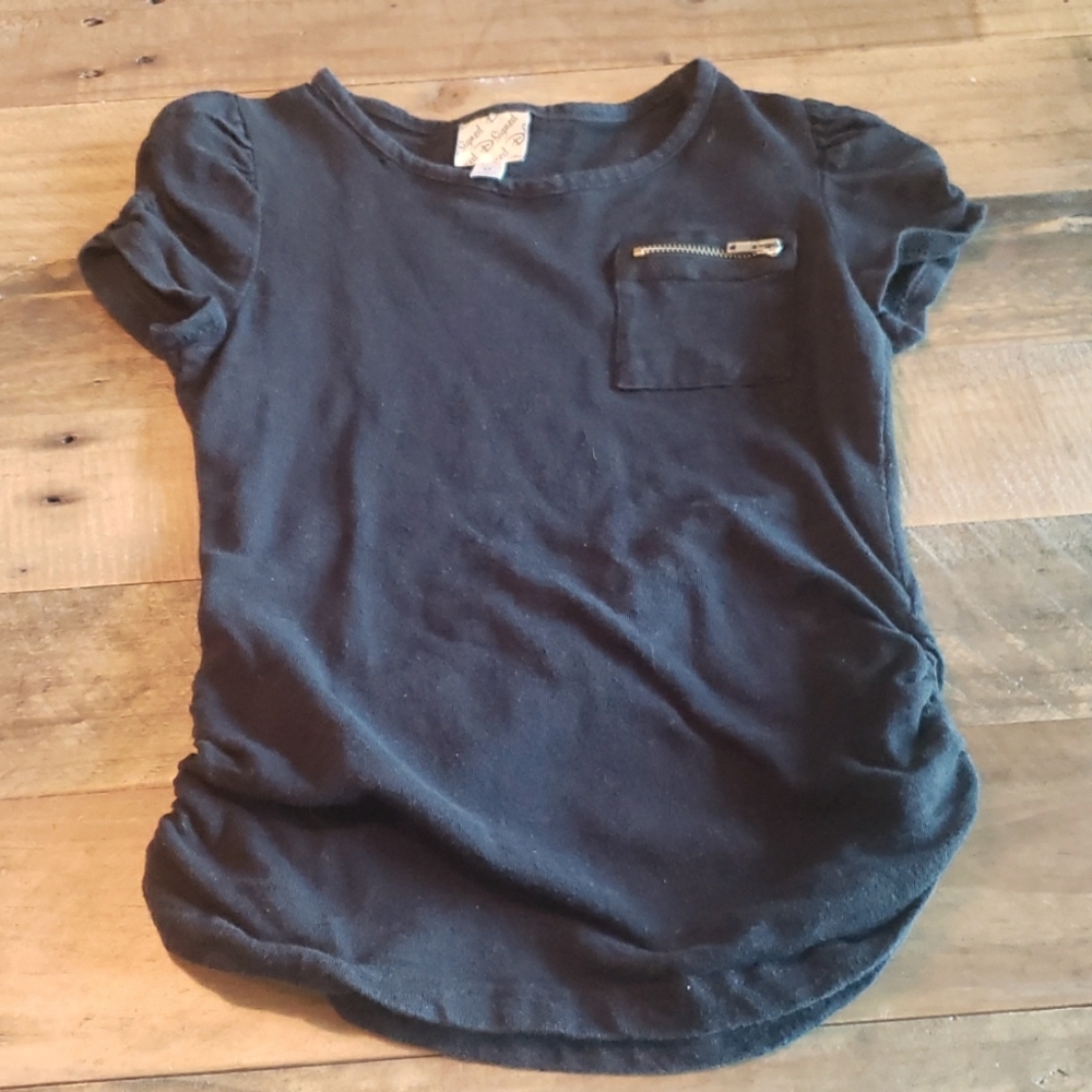 D-signed Girls ruched zipper Tee